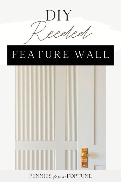 Builder Home Makeover, Diy Wainscoting Bedroom, Simple Accent Wall Ideas, Modern Board And Batten Wall, Playroom Update, Reeded Wall, Diy Feature Wall, Diy Bedroom Makeover, Mid Century Modern Makeover