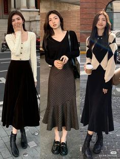 Edgy Romantic Style, Rok Outfit, Long Skirt Fashion, Long Skirt Outfits, Pakaian Feminin, 2024 Style, Korean Girl Fashion, Classy Casual Outfits, Long Skirts