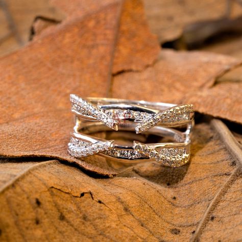 Enhancer Guard Diamond Band - Open Diamond Band - Round Cz & Moissanite Diamond Casual Band - Engagement Diamond Band - Wrap Guard Band by APJewelCo on Etsy Vintage Diamond Bands, Guard Ring, Diamond Enhancer, Diamond Engagement Band, Wedding Diamond, Ring Guard, Unique Bands, Wedding Anniversary Rings, Ring Collection