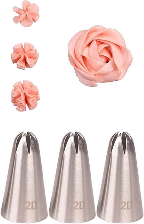 2D Piping Nozzle Set for Cake Decorating,2D Large Drop Flower Icing Nozzle,2D Closed Star Piping Tip,3 Pcs : Amazon.co.uk: Home & Kitchen 2d Piping Tip, Cupcake Nozzle, Star Piping Tip, Flower Icing, Hydrangea Cupcakes, Cake Nozzles, Piping Tip, Icing Nozzles, Buttercream Roses