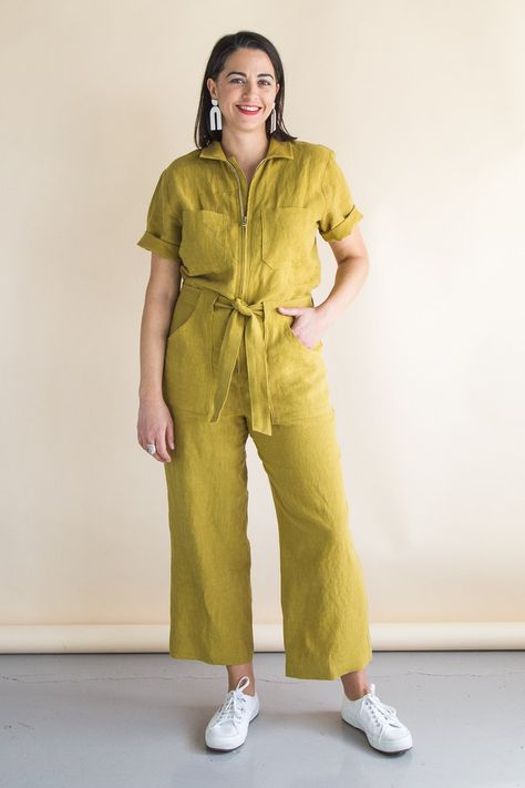 Jumpsuit | What Katie Sews Boiler Suit Pattern, Coverall Pattern, Closet Core Patterns, Suit Sewing Patterns, Full Bust Adjustment, Silk Noil, Flight Suit, Suit Pattern, Dress Making Patterns