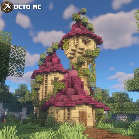 Octo the Minecraft builder on Instagram: “Wizard House Finally made something fantasy themed and honestly I really enjoyed building and designing this, I'll definitely build more…” Minecraft Wizard House, Minecraft Wizard, Wizard House, Minecraft House Plans, Bangunan Minecraft, Easy Minecraft Houses, Cute Minecraft Houses, Minecraft Inspo, Amazing Minecraft