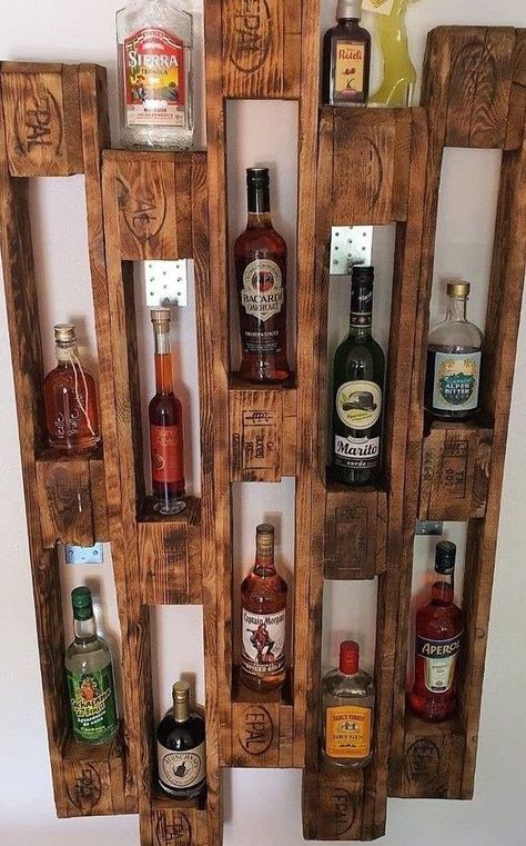 Tequila Display, Bourbon Room, Pallet Display, Bacardi, Display Ideas, Entertainment Center, Display Case, Tequila, Bourbon