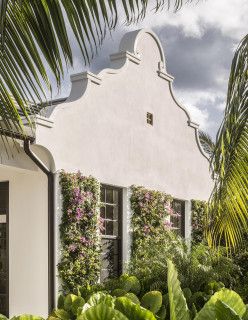 Cape Dutch Residence - Exterior - Miami - by Asbacher Architecture, AIA | Houzz Cape Vernacular Architecture, Cape Dutch Style Homes, Bermuda Architecture, Residence Exterior, Dutch Houses, Dutch Kitchen, Richmond American Homes, California Beach House, Dutch Architecture