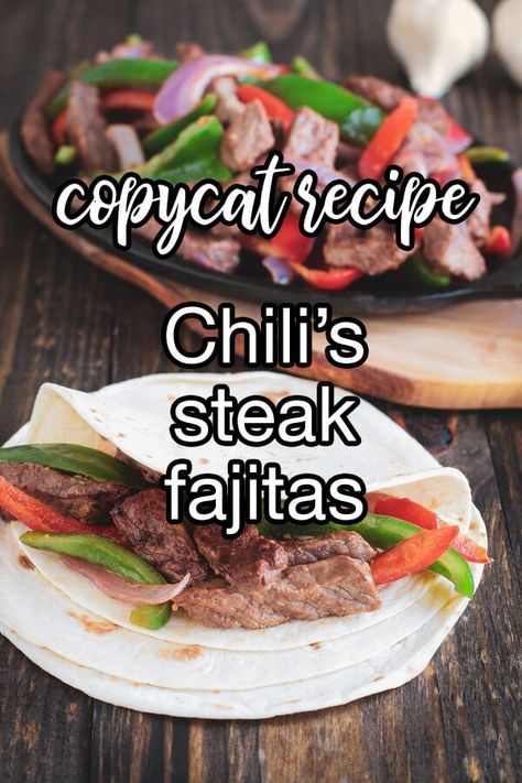 Chili's Shrimp Fajitas Copycat, Chili's Fajitas Copycat, Copycat Chilis Mexican Rice, Chilis Fajitas, Lupe Tortilla Fajitas Recipe, Chilis Restaurant Recipes, Chilis Copycat Recipes, Steak Fajitas Recipe, Applebees Copycat Recipes