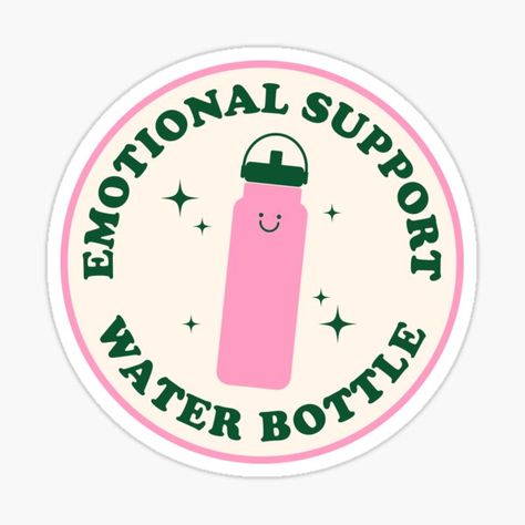 Sticker For Water Bottle, Hydroflask Aesthetic Stickers, Tumbler Stickers Printable, Cute Stickers For Water Bottles, Cute Stickers Simple, Emotional Support Water Bottle Sticker, Water Bottle Stickers Aesthetic, Aesthetic Water Bottle Stickers, Water Bottle Stickers Ideas