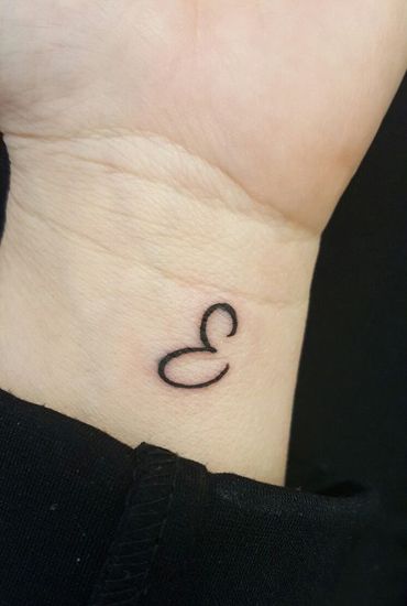 Initial E Tattoo Ideas, Small Letter E Tattoo, Letter E In Different Fonts, Letter E Tattoo Ideas Initials, E Tattoo Letter Heart, E Heart Tattoo, E Tatoos Letter, Initial Tattoo E, E Letter Tattoo Design