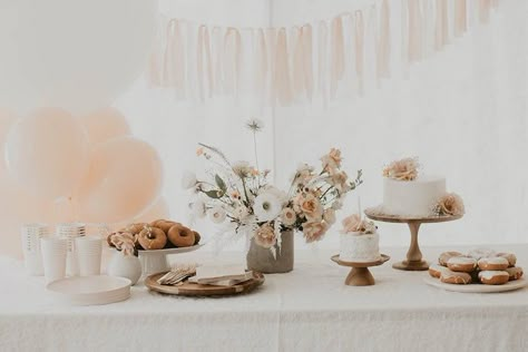 Neutral-colored Dessert Table from a Sweet Vintage 1st Birthday Party on Kara's Party Ideas | KarasPartyIdeas.com (19) Vintage 1st Birthday, Ideas Aniversario, Dessert Table Birthday, Boho Birthday Party, Birthday Table Decorations, Dream Goals, Elephant Drawing, Boho Party