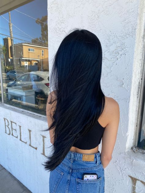 Blue Black Hair Dye, Ladies Short Hair, Hair For Beginners, Midnight Blue Hair, Hair Color Swatches, Blue Black Hair Color, Navy Hair, Haircuts For Ladies, Black Hair Aesthetic