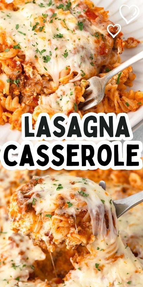 Lasagna Without Cottage Cheese, Easy Lasagna Recipe With Cottage Cheese, Lazy Lasagna Casserole, Easy Lasagna Casserole, Easy Lasagna Recipe With Ricotta, Rotini Pasta Recipes, Lasagna Bake, Lasagna With Cottage Cheese, Cheesy Lasagna