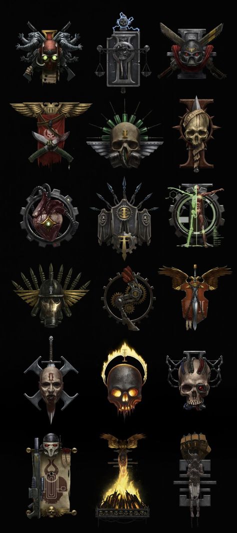 Various skilltree symbol concepts and illustrations by Balazs Pirok Science Fiction Tattoo, Fiction Tattoo, Chaos Tattoo, 40k Sisters Of Battle, Warhammer 40k Memes, Warhammer 40k Art, Game Workshop, Warhammer 30k, Warhammer Art