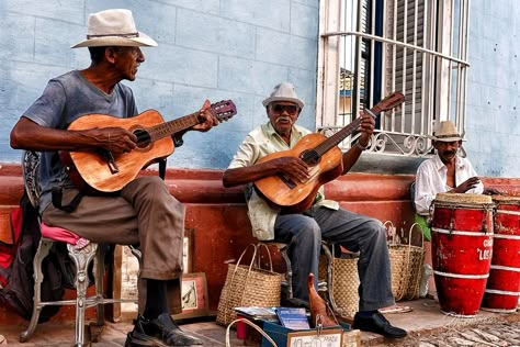 Made in Cuba  Want to know more about this photo? Click here and learn my tips  RiccardoMantero.com  High resolution print of this photo available  rmantero.com Everything in Cuba is Music; Music is everywhere, at every corner, in every street, and it is beautiful music. Honestly I hope it will never change. Here I was in Trinidad, in Sancti Spirtus region, but these musicians could have been anywhere on the Island.   Follow my Boards and my IG @riccardo_mantero for more! Street Musicians, Parenting Photography, White Sands National Monument, Street Performance, Cuba Travel, Photo Grouping, Beautiful Music, Epic Journey, Beauty Design