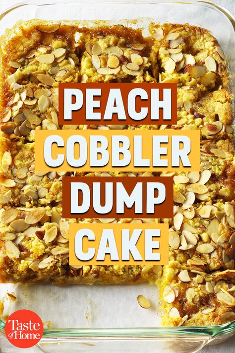 Peach Cobbler Dump Cake Peach Dump Cake Recipes, Cobbler Dump Cake, Water Bottle With Filter, Peach Cobbler Dump Cake, Peach Dump Cake, Pecan Cobbler, Butter Pecan Cake, Cobbler Topping, Pet Water Bottle