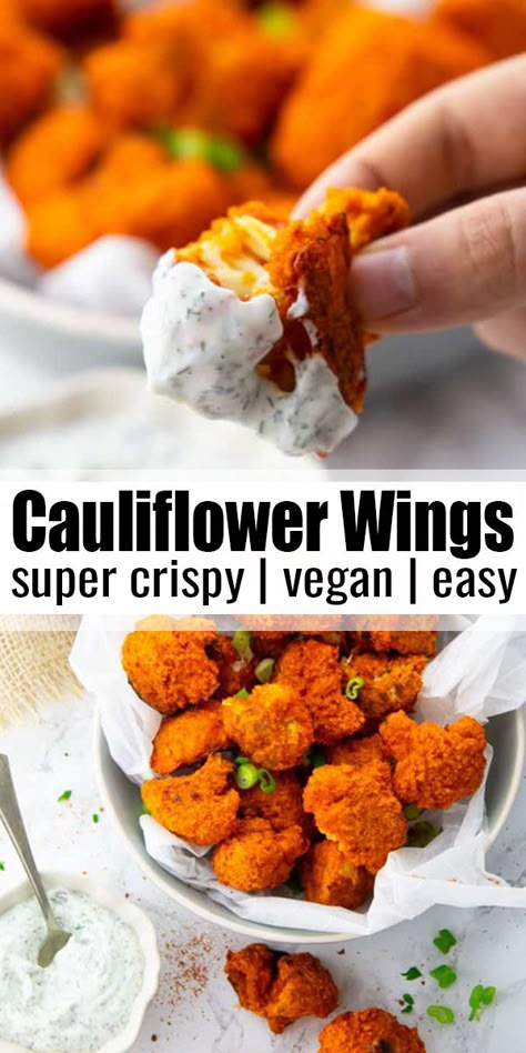 Ranch Sauce, Cauliflower Buffalo Wings, Comidas Keto, Vegan Ranch, Resep Diet, Ranch Dip, Makanan Diet, Tasty Vegetarian Recipes, Vegan Comfort Food