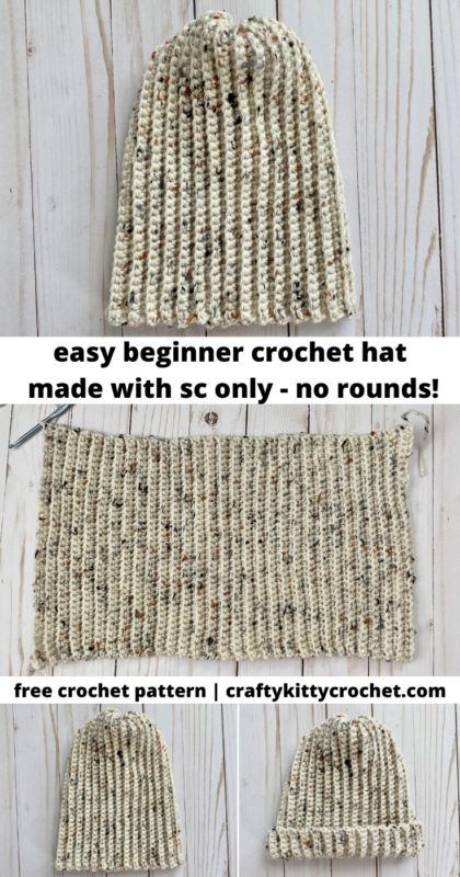 Easy Hats To Crochet, Easy Crochet Ribbed Beanie Pattern Free, Easy Ribbed Crochet Hat, Crochet Stitches For Beanies, Crochet Patterns For Beginners Hats, Crochet Beanie Step By Step, Beginner Hat Crochet Pattern, Beginner Crochet Hats Easy, Crocheting A Hat For Beginners