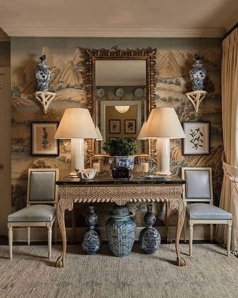 Veranda Magazine (@verandamag) • Instagram photos and videos Caroline Gidiere, Kips Bay Showhouse, Veranda Magazine, The Shade Store, Show House, Shade Store, Entry Hall, تصميم داخلي, Chinoiserie