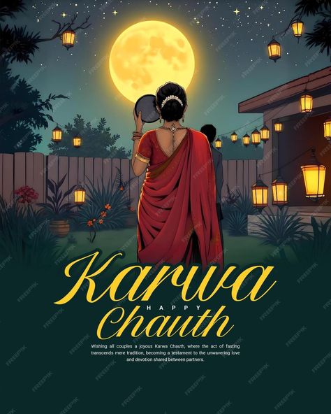 Happy Karwa Chauth and Karva Chauth for married women Fasting social Media Post banner | Premium AI-generated PSD Happy Karwa Chauth, Karva Chauth, Karwa Chauth, Married Women, Free Business Card Mockup, Business Card Maker, Poster Invitation, Presentation Template Free, Married Woman