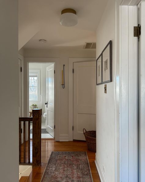 In the five years we’ve lived here I don’t think I’ve ever shared this view. Our little second floor linen and laundry closet we added… | Instagram Carousel Book, 1930s Farmhouse, 1800s Home, Dream House Aesthetic, Simple Cottage, Mid Century Modern Scandinavian, Laundry Closet, Apartment Style, Doing Laundry