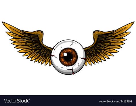 Tattoo design a flying eyeball with wings vector image Eyeball Wings Tattoo, Flying Eye Tattoo, Eyeball With Wings Tattoo, Eyeballs Tattoo, Eye With Wings Tattoo, Eyeball With Wings, Flying Eyeball Tattoo, Eye With Wings, Eyeball Tattoos