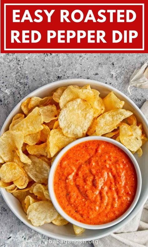 Roasted Pepper Dip Recipes, Red Pepper Appetizer Recipes, Roasted Red Pepper Jar Recipes, Red Bell Pepper Dip, Jarred Red Pepper Recipes, Roasted Red Pepper White Bean Dip, What To Do With Roasted Red Peppers, Roasted Capsicum Dip, Preserving Roasted Red Peppers