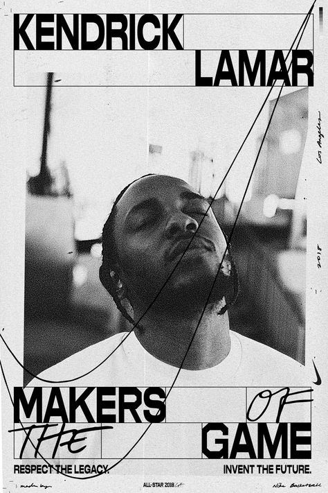 PÔSTER Kendrick Lamar Poster, Kendrick Lamar, White Photo, The Game, All Star, Nike, Black And White, Black, Design