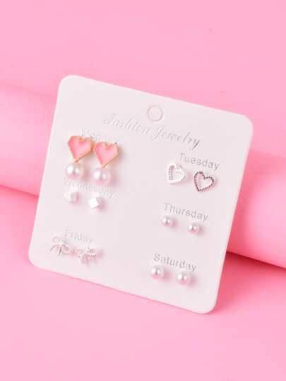 Shop Kid's Jewelry & Accessories | Trendy Fashion | SHEIN USA Army Accessories, Small Binder, Bow Wallpaper, Kids Accessories Jewelry, Earrings Aesthetic, Estilo Preppy, Girly Accessories, Kids Earrings, Classy Jewelry