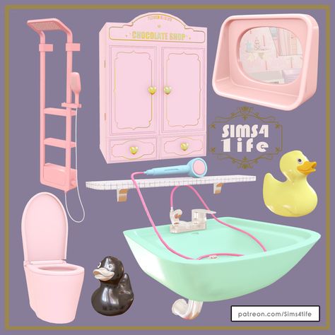 Pastel Bathroom (early Access) | Patreon Pastel Bathroom, Sims 4 Content, Sims Packs, The Sims 4 Pc, Sims 4 Anime, Growing Together, Sims 4 Game Mods, Sims 4 Body Mods, Tumblr Sims 4