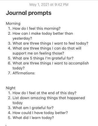 #journal #journalprompts #notes #motivation Ideas For Daily Journal, Daily Things To Write In A Journal, Am Journal Prompts, Journal Ideas Writing Daily, Simple Daily Journal Ideas, Motivating Journal Prompts, Journal Ideas For Goals, 3 Journal Prompts, Daily Goals Journal