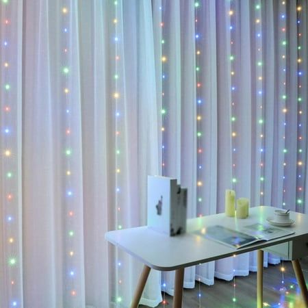 USB Curtain Lights with Remote, Window Curtain String Lights LED Curtain Lights for Bedroom Wall Christmas Gardens Bedrooms Party Use Specification: Product style: Warm white/colorful/white/blue/purple Specification: 3*3m 305led Power supply: USB 5V Power: 6W Mode: 8 kinds Operation Mode: Remote Control Size: 3*3m Features: LED light String: Consists of 305 led lights for energy saving and cool to touch. Dimmable lights are great for quiet, relaxation moods. Light up just enough for you to see but not too bright to where its distracting. Application:Perfect for bedroom weddings wall party Christmas room indoor dorm backdrop college birthday Decoration. Covering area: Large covering area, free for your any kind of drooping, greenery covering decorations or combinding with other lighting dec Led Window, Fairy Lights Decor, Led Curtain Lights, String Curtains, Curtain String Lights, Led Curtain, Led Fairy Lights, Lights Christmas, Light Garland