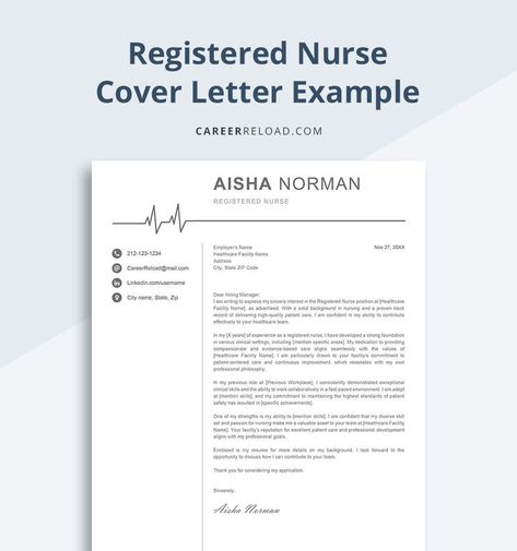 Nurse Cover Letter Example and Writing Guide Nurse Cover Letter, Nursing Portfolio, Nursing Cover Letter, Nurse Cover, Aesthetic Nurse, Cover Letter Template Free, Free Cover Letter, Writing Guide, Cover Letter Example