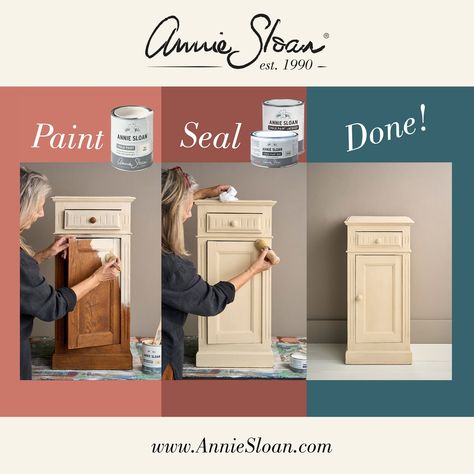 Seals and protects furniture and walls painted with Chalk Paint. Can be buffed to a high sheen. Emphasises depth of colour. Annie Sloan Super Flat Matt Cabinet and Furniture Paint Enamel (1-pint) | WCLR010.5001.01 Annie Sloan Chalk Paint Colors, Annie Sloan Wax, Chalk Paint Colors, Furniture Painting Techniques, Annie Sloan Paints, Dark Wax, Furniture Paint, Paint Can, Annie Sloan Chalk Paint