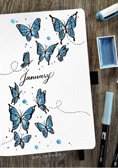 37 Best January Spreads to Start off 2021 - atinydreamer January Bujo, Journal Painting, Bujo Spreads, Bullet Journal Month, January Bullet Journal, Bullet Journal Ideas Templates, Bullet Journal Cover Page, Bullet Journal Mood Tracker Ideas, Bullet Journal Paper