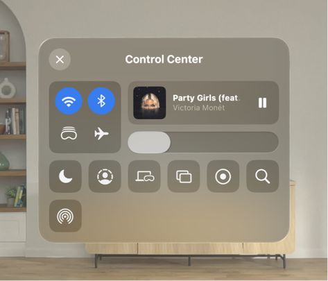 Open Control Center on Apple Vision Pro Apple Vision Pro, Vision Pro, Control Center, Time Of Day, Travel, Quick Saves