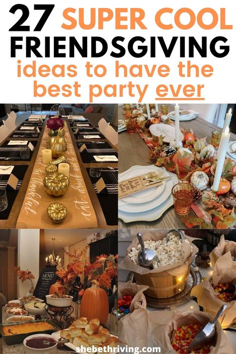 Friendsgiving Ideas Friendgiving Party Ideas, Thanksgiving Eve Party Ideas, Friendsgiving Open House, Friends Giving For Kids, Thanksgiving Brunch Decorations, Friendsgiving Backdrop Ideas Diy, Friendsgiving At Work, Hosting A Friendsgiving Party, Friendsgiving Ideas 2023