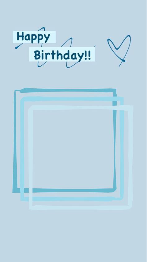 Birthday Wallpaper Aesthetic Blue, Blue Birthday Template Instagram, Blue Birthday Template, Happy Birthday Blue Background, Bd Background, Happy Birthday Photo Editor, Happy Birthday Icons, Happy Birthday Clip Art, Birthday Story