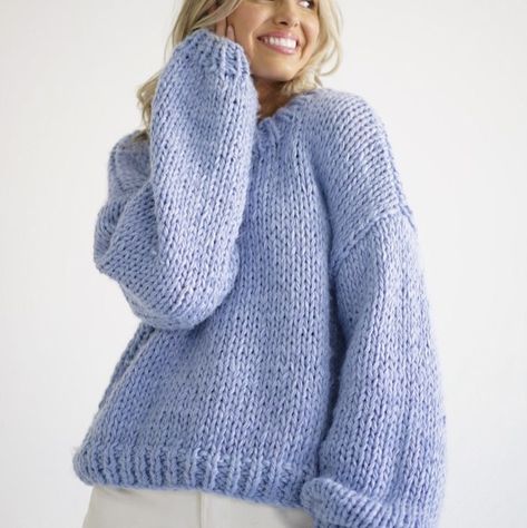 Periwinkle Outfit, Thick Braid, Chunky Knit Sweater, Style Inspiration Winter, Fire Fits, Thick Sweaters, Super Chunky, Soft Summer, Blue Outfit