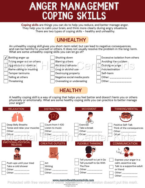 anger management coping skills worksheet Coping Skills Worksheet, Anger Coping Skills, Anger In Children, Anger Worksheets, Anger Management For Kids, Anger Management Strategies, Coping Skills Worksheets, How To Calm Down, Kids Coping Skills