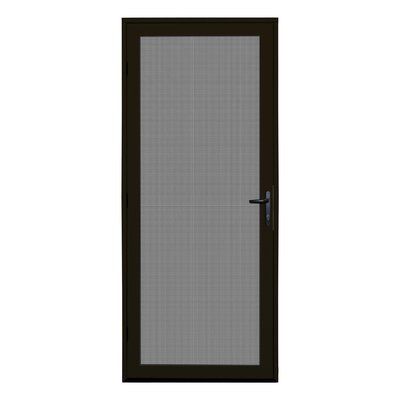 Titan Security Doors Meshtec Single Surface Mount Ultimate Security Screen Door Finish: Bronze, Door Size: 80" H x 36" W x 1.7" D Aluminum Screen Doors, Retractable Screen Door, Security Screen Door, Steel Entry Doors, Sliding Screen Doors, Aluminum Screen, Bronze Door, Security Doors, Security Screen