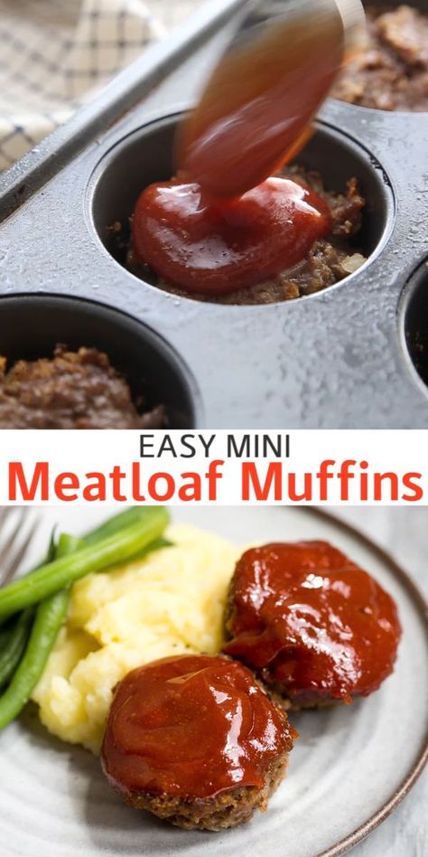 Easy Mini Meatloaf, Mini Meatloaf Muffins, Meatloaf Sauce, Mini Meatloaf, Traditional Meatloaf, Meatloaf Dinner, Delicious Meatloaf, Wallpaper Food, Meatloaf Muffins