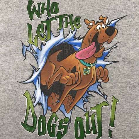 Vintage Y2K Scooby Doo Who Let The Dogs Out T-Shirt RARE VTG 2006 Youth Large 4 Scooby Doo Sublimation, Scooby Tattoo, Scooby Doo Quotes, Scooby Doo Shirt, Scooby Dog, Vintage Scooby Doo, Shaggy And Velma, Scooby Doo Cartoon Network, Harley Davidson Decor