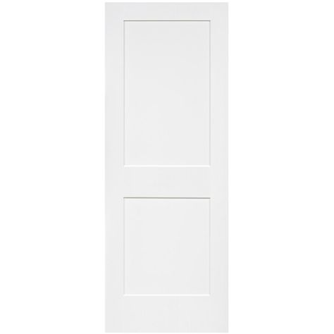 KIBY Paneled Solid Wood Painted Shaker Standard Door & Reviews | Wayfair 2 Panel Doors, White Interior Door, 2 Panel Door, Shaker Interior, Pine Interior Doors, Paint Shakers, Internal Wooden Doors, Craftsman Door, Pine Doors