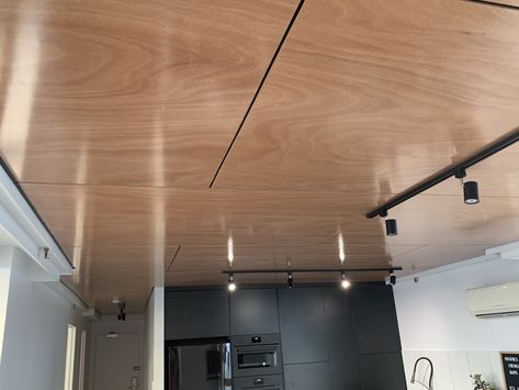 Marine grade plywood was used here to convert a run down apartment into something beautiful. Caribbean Living Room, Pine Ceiling, Shuttering Plywood, Timber Feature Wall, Plywood Ceiling, Plywood House, Plywood Wall, Gypsum Ceiling Design, Marine Grade Plywood