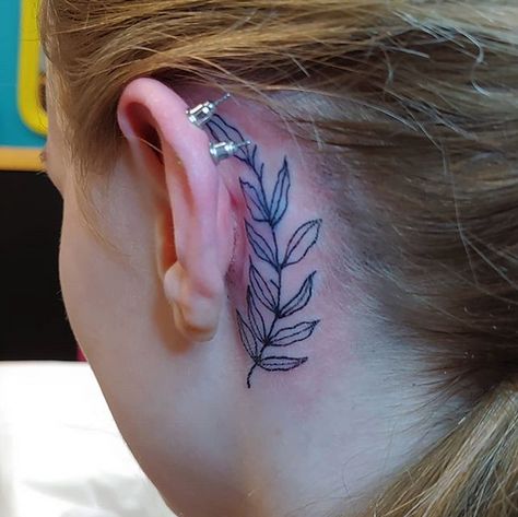 Fern Behind Ear Tattoo, Birthdate Tattoo, Pain Chart, Glyph Tattoo, One Word Tattoos, Behind The Ear Tattoo, Fern Tattoo, Literary Tattoos, Triangle Tattoos