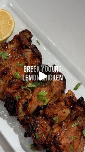 Dayami Emory on Instagram: "GREEK YOGURT LEMON CHICKEN: 🍋 

This Greek yogurt lemon chicken is absolutely delicious. It has become my new go to weeknight chicken recipe because it’s so easy to make and comes out crispy, yet moist and pairs perfectly with any sides. I love pairing it with yellow rice and roasted veggies. You only need a 2 ingredients and a couple spices and this is done in under 30 minutes. Hope you love this one! 

🍋Tag me if you make this Greek Yogurt Lemon Chicken and follow for more easy, real ingredient recipes! 

Ingredients:
6 Chicken Thighs @farmerfocus 
1/2 cup Plain Greek yogurt @wallabyyogurt 
1/2 lemon @sunkistcitrus 
1/2 tsp of salt, pepper, garlic powder

Directions:
1. Add chicken thighs to a bowl, add your Greek yogurt, lemon and spices and mix.
2. Add you Greek Yogurt Lemon Chicken Air Fryer, Greek Yogurt Lemon Chicken, Thigh Chicken Recipes, Chicken Dinner For Two, Mediterranean Recipes Healthy, Weeknight Chicken, Air Fryer Recipes Dessert, Chicken Lemon, Greek Lemon Chicken