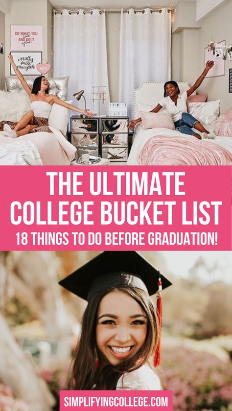 Senior Year Of College Bucket List, College Bucket List, Senior Year Of College, Bucket List Journal, College Senior, College Hacks, List Of Things, Senior Year, Best Ideas