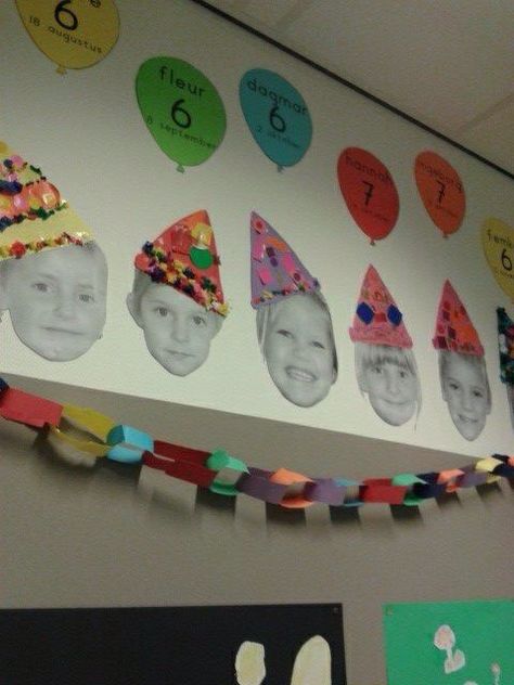 Birthday Wall Preschool Ideas, Birthday Charts Childcare, Birthday Calendar Classroom, Preschool Classroom Setup, Preschool Birthday, Decoration Creche, Birthday Board Classroom, Class Birthdays, Birthday Bulletin Boards