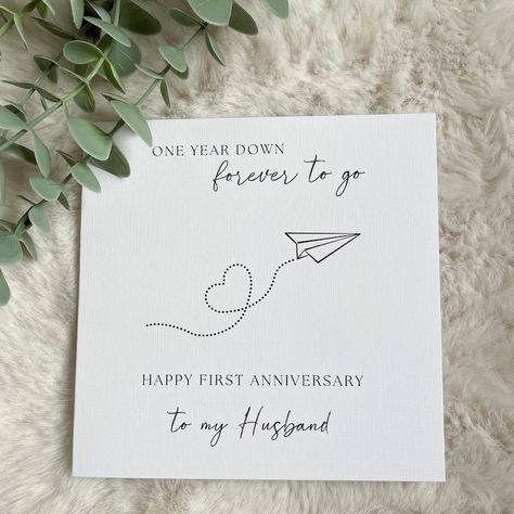 1st Wedding Anniversary Cards Handmade, 1st Anniversary Ideas For Husband, First Anniversary Gift For Husband, First Anniversary Card, Marriage Anniversary Cards, Anniversary Cards For Couple, 1st Anniversary Cards, 1st Wedding Anniversary Gift, Anniversary Cards For Wife