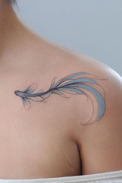 Tato Ikan Koi, Tato Naga, Unique Tattoos For Women, Tato Dengan Makna, Tato Minimal, Tattoos Infinity, Aquarius Tattoo, Inspiration Tattoos, Tattoos Geometric