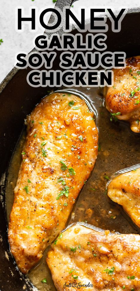 Want More Recipes Honey Chicken, Sauce Over Chicken, Super Yummy Chicken Recipes, Super Yummy Chicken, Sauce For Cooked Chicken, Soy And Honey Chicken, Chicken Recipes Pan Seared, Saute Chicken Recipes, Healthy Chicken Glaze