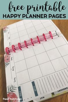 Happy Planner Pages, Filofax Diy, Planer Organisation, Happy Planner Free Printable, Planner Free Printable, Paper Trail Design, Happy Planner Printables, Weekly Planner Free Printable, Weekly Planner Free